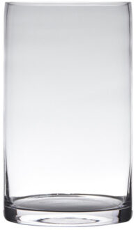 Hakbijl glass Vaas - cilinder - glas - 15 x 40 cm Transparant