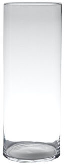 Hakbijl glass Vaas - cilinder - glas - helder - 60 x 19 cm - bloemenvaas
