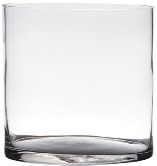 Hakbijl glass Vaas - cilinder - glas - transparant - 19 x 19 cm