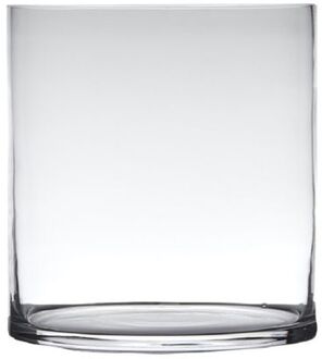 Hakbijl glass Vaas - cilinder - glas - transparant - 30 x 25 cm