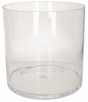 Hakbijl glass Vaas home basics - cilinder glas - transparant - 30 cm