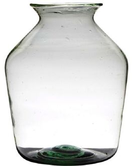 Hakbijl glass Vaas - transparant - gerecycled glas - 40 x 29 cm