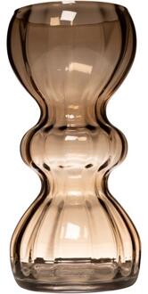 Hakbijl glass Yves Swirl Buikvaas taupe Ø12xh25cm