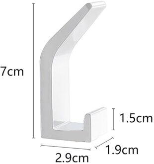 Haken Op De Muur Voor Opknoping Handdoeken Sleutel Kleding Dubbele Haak Rail Gewaad Haak Jas Voor Badkamer Woonkamer Keuken Accessoires wit 1stk