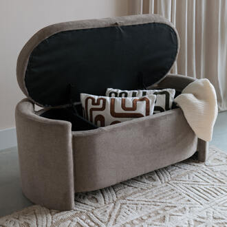 Halbank 'Ruthy' Met opbergruimte, kleur Taupe