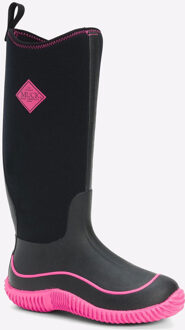 Hale Rubberen Zwarte/Roze Regenlaarzen