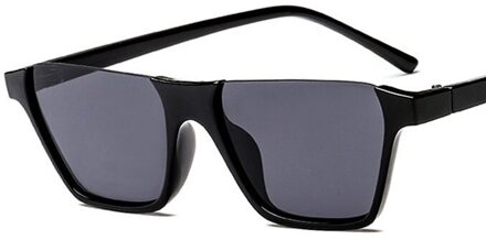 Half Frame Vrouwen Vierkante Zonnebril Mode Kleur Mannen Zonnebril Dames Clear Lens Blauw Rood Frame c1black