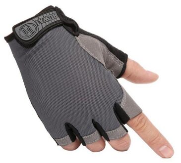 Half Vinger Fietsen Handschoenen Anti Slip Fiets Rijden Handschoenen Lycra Ademende Mtb Weg Mountainbike Fietsen Sport Handschoenen Zomer Grijs / L