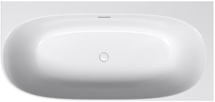 Half Vrijstaand Ligbad Riho Phatos Corner 170x80x57 cm Links Incl. Pop Up Waste, Sifon en Afvoer Glans Wit