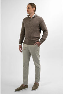 Half zip cashmere blend - - maat M Taupe