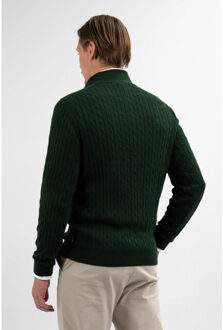 Half zip cashmere blend - - maat S Groen
