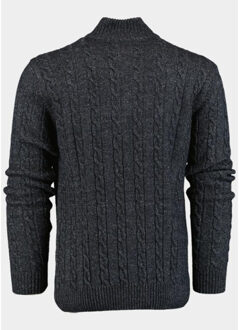 Half zip met kabel 1154/41020 Blauw - L