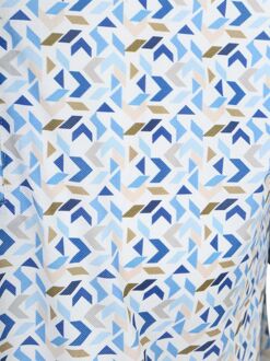 Half Zip Polo Blauw Print Multicolour - 3XL,L,M,S,XL,XXL