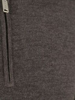 Half Zip Pullover Merinowol Donkerbruin - S
