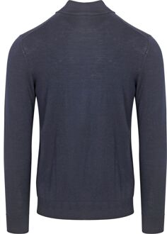 Half Zip Pullover Merinowol Navy Donkerblauw - L,M,S,XL