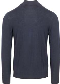 Half Zip Pullover Merinowol Navy Donkerblauw - L,M,XL