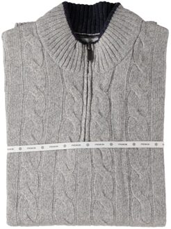 Half Zip Pullover Premium Cable Grey  2XL Grijs
