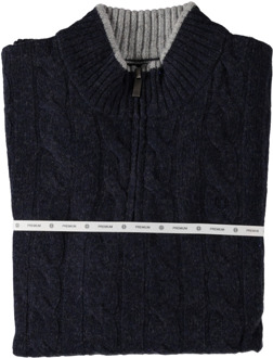 Half Zip Pullover Premium Cable Navy  XL