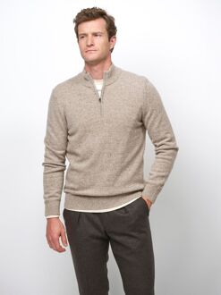 Half Zip Pullover Wol Blend Sand Beige - L,S,XXL