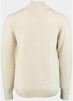 Half zip sluiting met rits en knopen inct 1165/ Beige - L