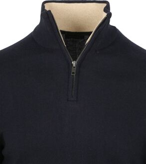 Half-Zip Trui Cotton Cashmere Navy Donkerblauw - S,XXL