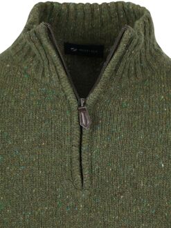 Half Zip Trui Donnegal Tweed Eco Wool Groen - 3XL,L,M,XL,XXL
