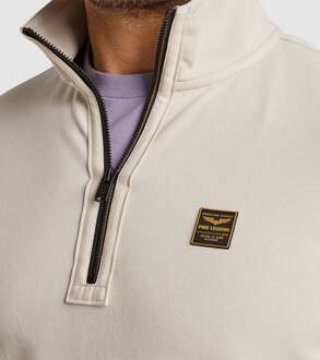 Half Zip Trui Interlock Ecru Beige - XL