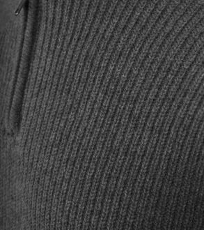 Half Zip Trui Lamswol Antraciet Grijs - 3XL,M,XL,XXL