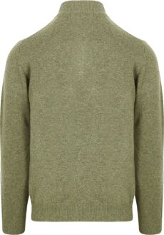 Half Zip Trui Lamswol Lichtgroen