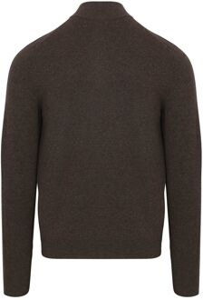 Half Zip Trui Merinowol Bruin - 3XL,L,M,XL,XXL