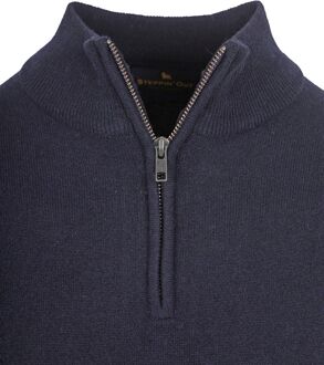 Half Zip Trui Merinowol Navy Donkerblauw - M,S,XL