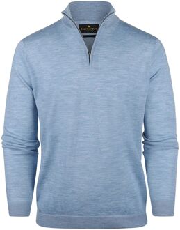 Half Zip Trui Merinowol Sky Blue Lichtblauw