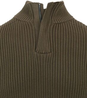 Half Zip Trui Noord Donkergroen - XXL