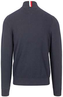 Half Zip Trui Structuur Navy Donkerblauw - XXL