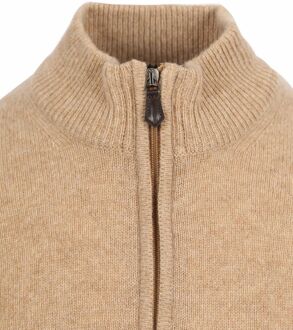 Half Zip Trui Wol Beige - XL
