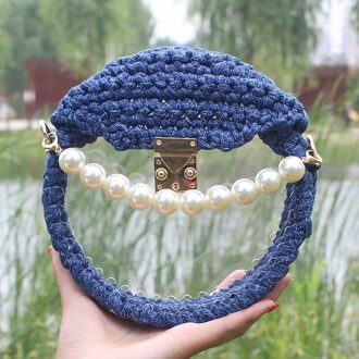 Halffabrikaten geweven zak doek lijn acryl tas, hand geweven DIY gehaakte materiaal pack 3