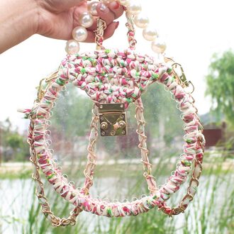 Halffabrikaten geweven zak doek lijn acryl tas, hand geweven DIY gehaakte materiaal pack 4