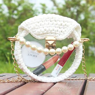 Halffabrikaten geweven zak doek lijn acryl tas, hand geweven DIY gehaakte materiaal pack 5