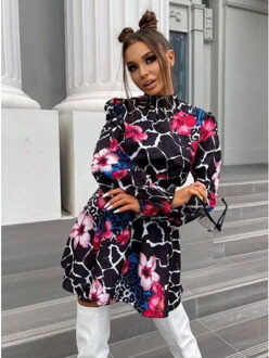 Halflange jurk 22101 Zwart - M