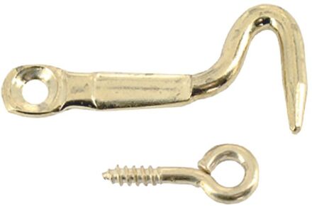 Halfronde Haak Staal Vermessingd Staal 3,5x25mm 3 St