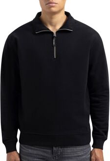 Halfzip Loose Fit Sweater Pure Path , Black , Heren - Xl,M,S,Xs