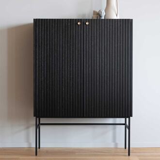 Halifax houten opbergkast zwart - 140 x 100 cm