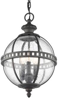 Halleron buiten hanglamp in Victoriaanse stijl grijs, transparant
