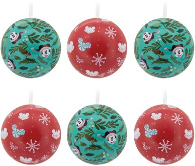 Hallmark Disney Mickey & Minnie Mouse Tin Ball Christmas Ornaments, Pack of 12