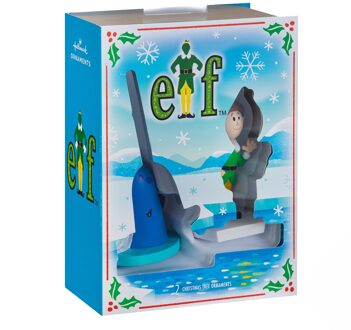 Hallmark Figural Elf and Narwhal Tree Ornament