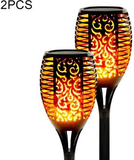Halloween 1/2/4 Pcs Zonne-energie Torch Flikkerende Vlammen 33 Led Verlichting Tuin Decoratie Lamp 2stk