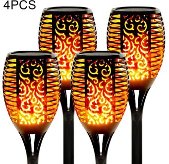 Halloween 1/2/4 Pcs Zonne-energie Torch Flikkerende Vlammen 33 Led Verlichting Tuin Decoratie Lamp 4stk