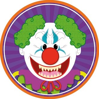 Halloween 10x Halloween onderzetters horror clown - Bierfiltjes Multikleur