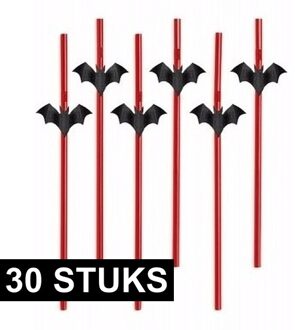 Halloween - 30x Halloween Vleermuis Rietjes - Drinkrietjes