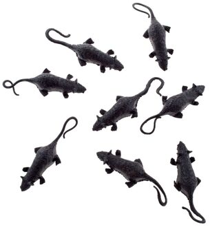 Halloween - 8x kleine plastic halloween dieren ratten van 5 cm